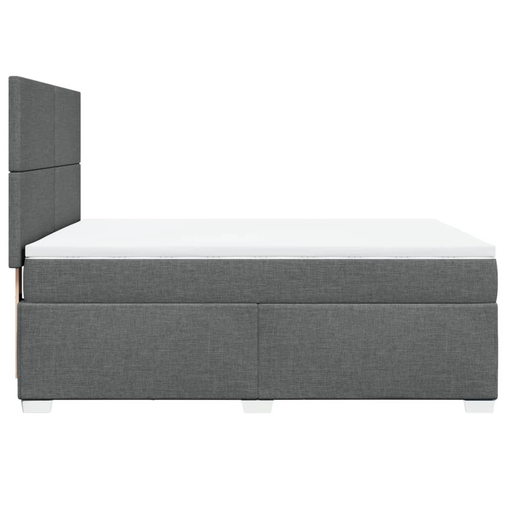 Giroletto a Molle con Materasso Grigio Scuro 160x200 cm Tessuto | homemem39
