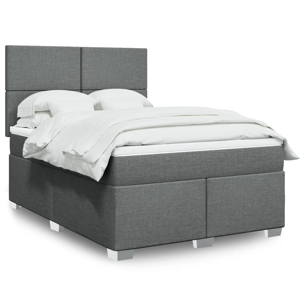 Giroletto a Molle con Materasso Grigio Scuro 160x200 cm Tessuto | homemem39