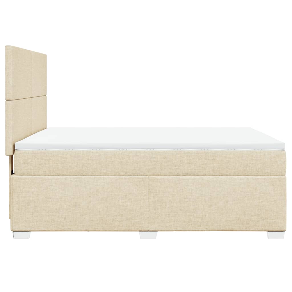 Giroletto a Molle con Materasso Crema 160x200 cm in Tessuto | homemem39