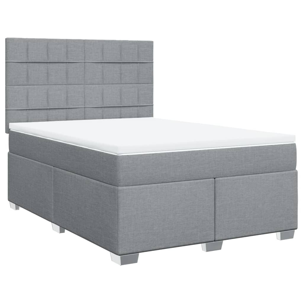 Giroletto a Molle con Materasso Grigio Chiaro 160x200cm Tessuto | homemem39