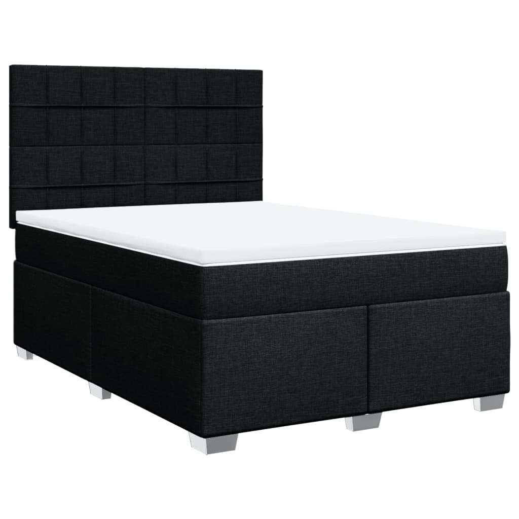 Giroletto a Molle con Materasso Nero 160x200 cm in Tessuto | homemem39
