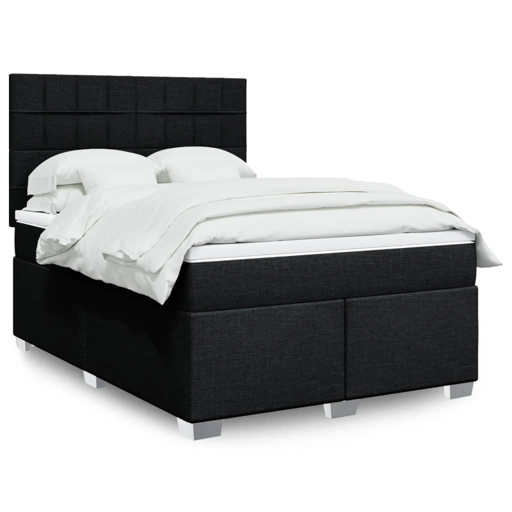 Giroletto a Molle con Materasso Nero 160x200 cm in Tessuto | homemem39