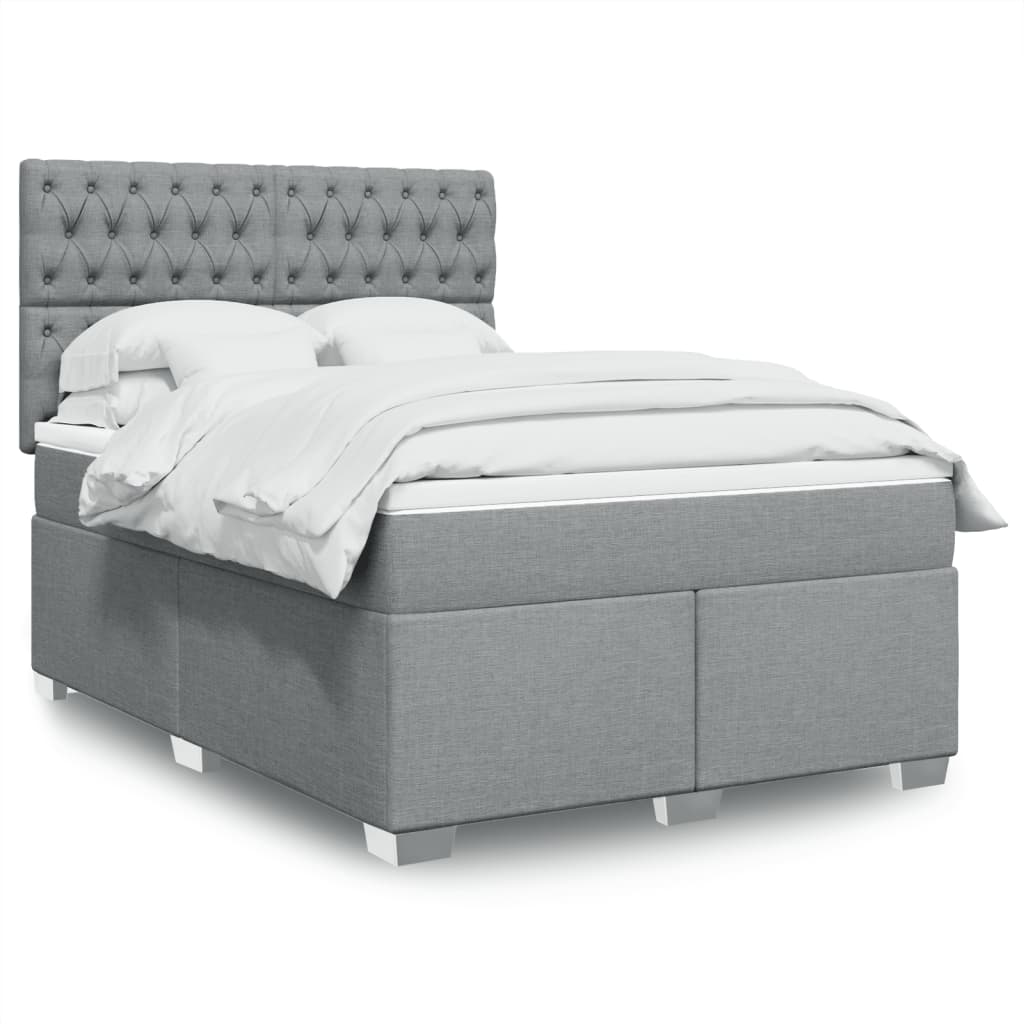 Giroletto a Molle con Materasso Grigio Chiaro 160x200cm Tessuto | homemem39