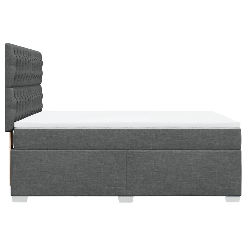 Giroletto a Molle con Materasso Grigio Scuro 160x200 cm Tessuto | homemem39