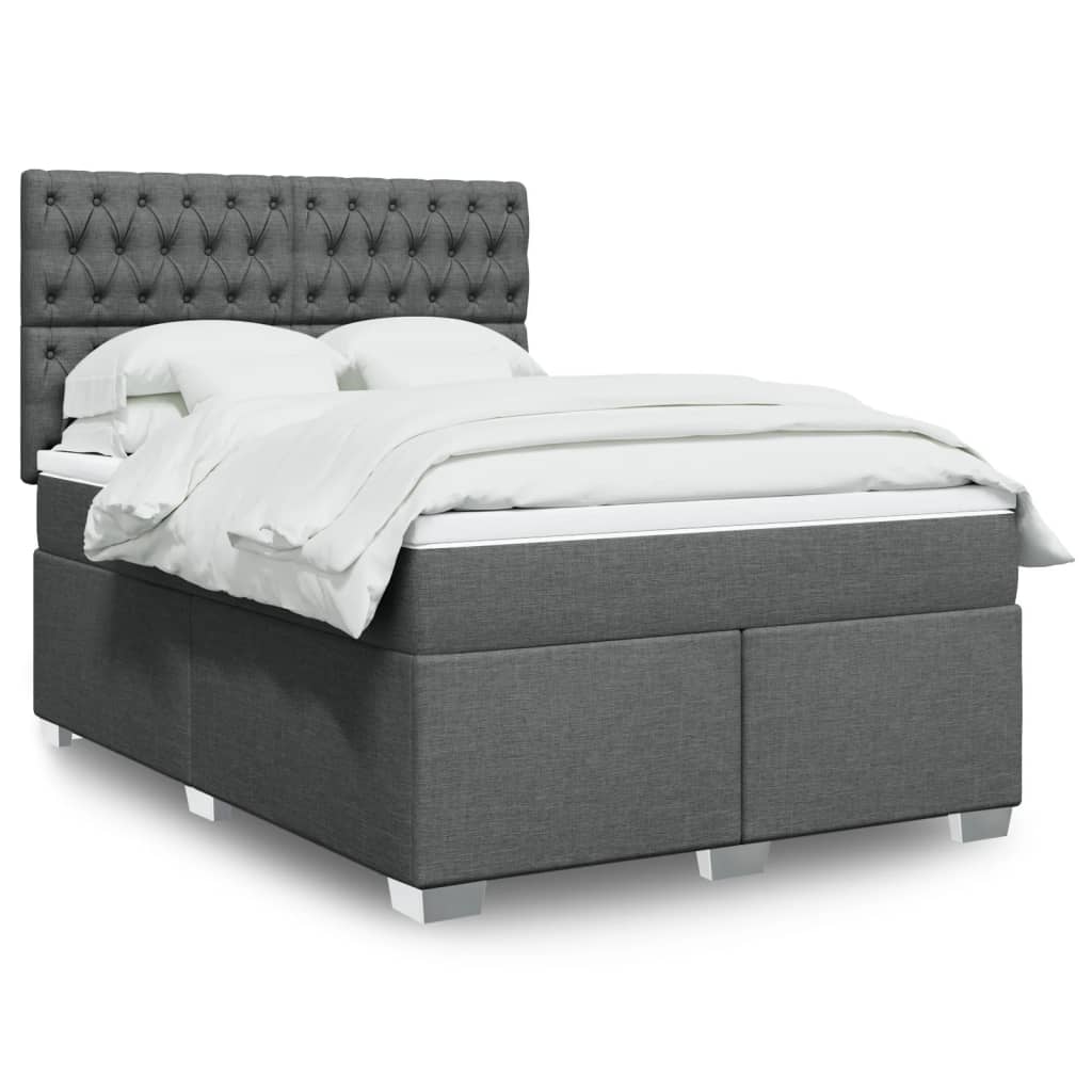Giroletto a Molle con Materasso Grigio Scuro 160x200 cm Tessuto | homemem39