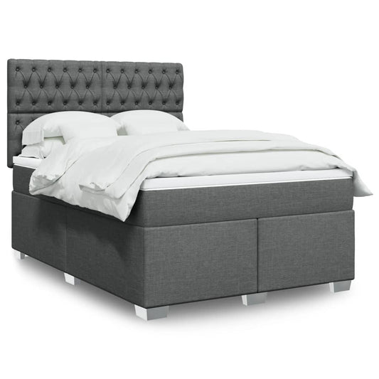Giroletto a Molle con Materasso Grigio Scuro 160x200 cm Tessuto | homemem39