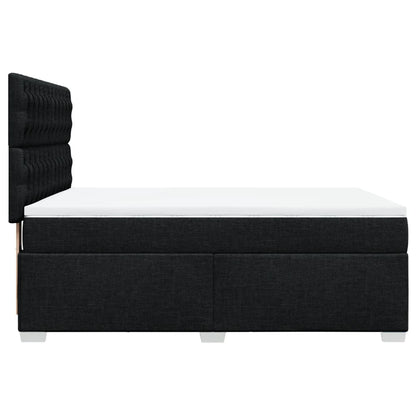 Giroletto a Molle con Materasso Nero 160x200 cm in Tessuto | homemem39