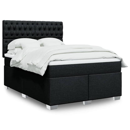 Giroletto a Molle con Materasso Nero 160x200 cm in Tessuto | homemem39