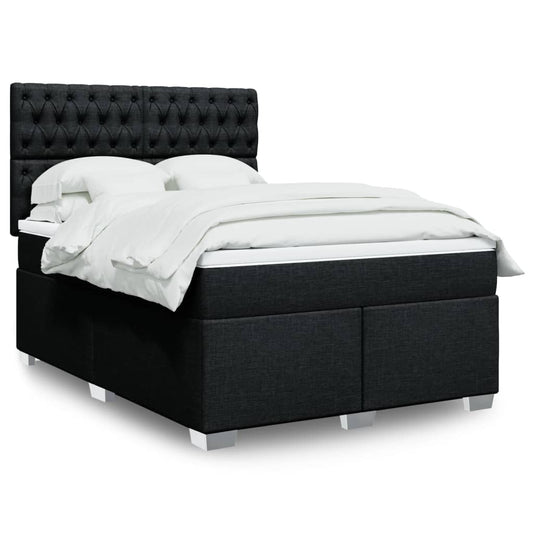 Giroletto a Molle con Materasso Nero 160x200 cm in Tessuto | homemem39