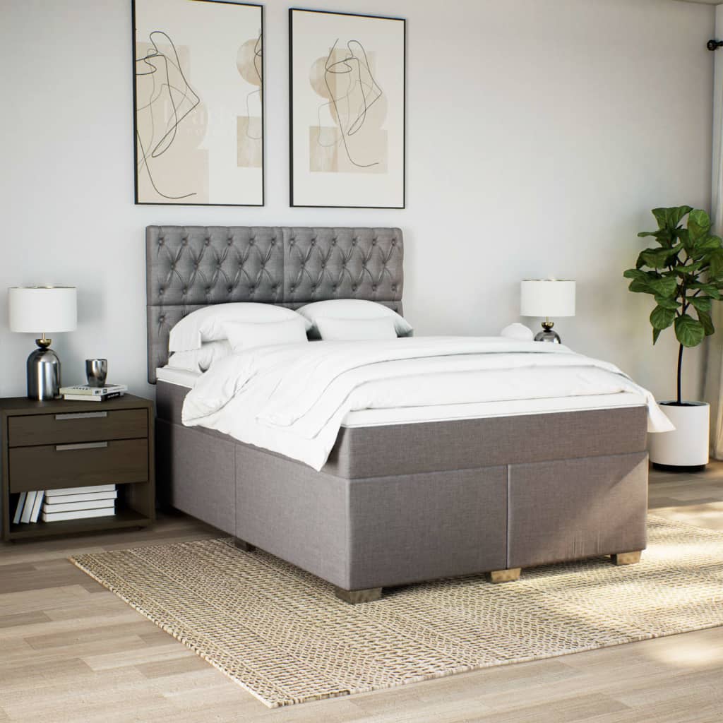 Giroletto a Molle con Materasso Tortora 160x200 cm in Tessuto | homemem39