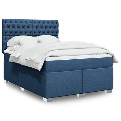 Giroletto a Molle con Materasso Blu 160x200 cm in Tessuto