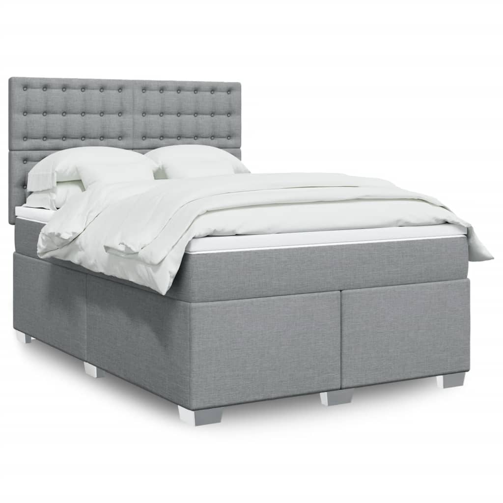 Giroletto a Molle con Materasso Grigio Chiaro 160x200cm Tessuto | homemem39
