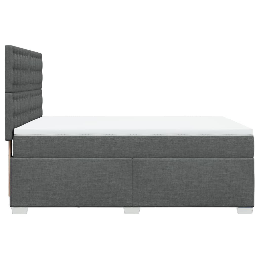 Giroletto a Molle con Materasso Grigio Scuro 160x200 cm Tessuto | homemem39