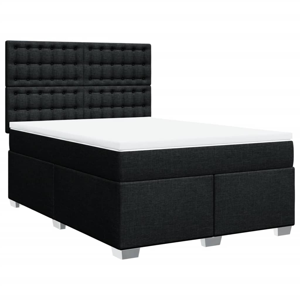 Giroletto a Molle con Materasso Nero 160x200 cm in Tessuto | homemem39