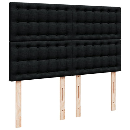 Giroletto a Molle con Materasso Nero 160x200 cm in Tessuto | homemem39