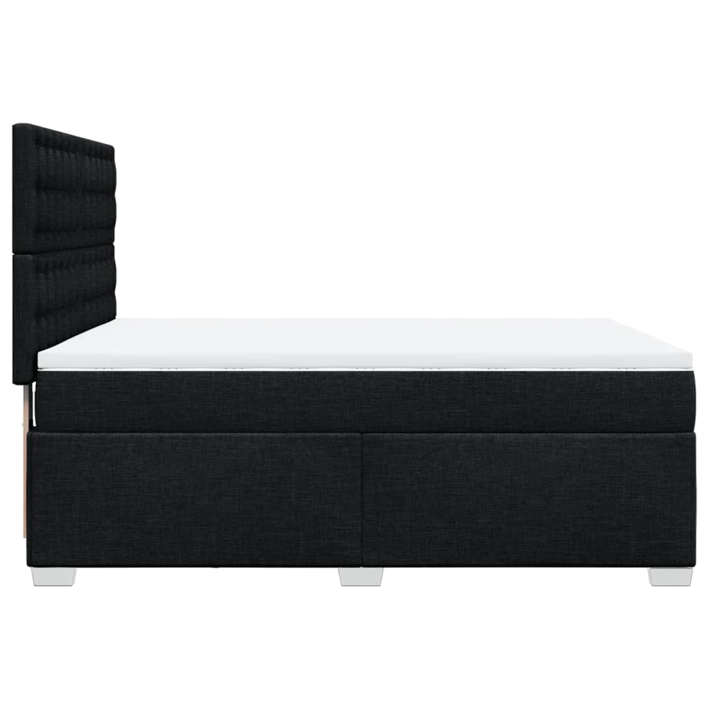 Giroletto a Molle con Materasso Nero 160x200 cm in Tessuto | homemem39