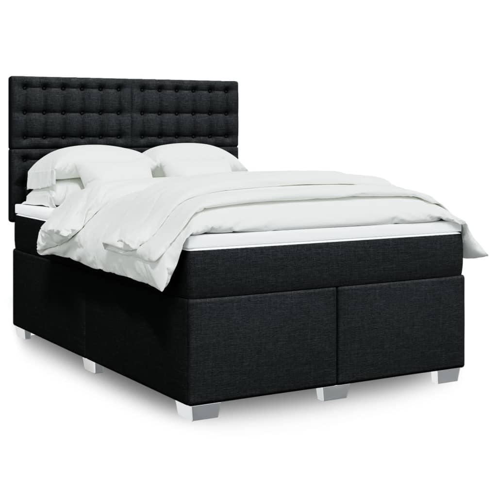 Giroletto a Molle con Materasso Nero 160x200 cm in Tessuto | homemem39