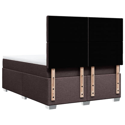 Giroletto a Molle con Materasso Marrone Scuro 160x200cm Tessuto | homemem39