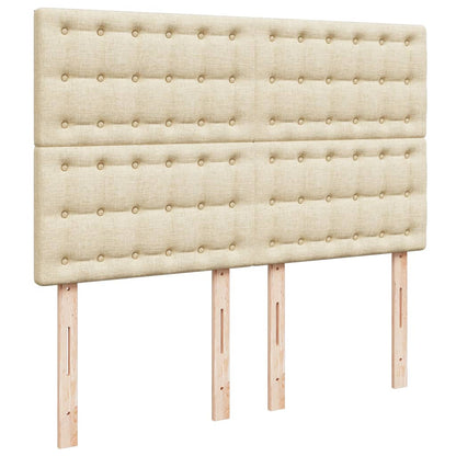 Giroletto a Molle con Materasso Crema 160x200 cm in Tessuto | homemem39