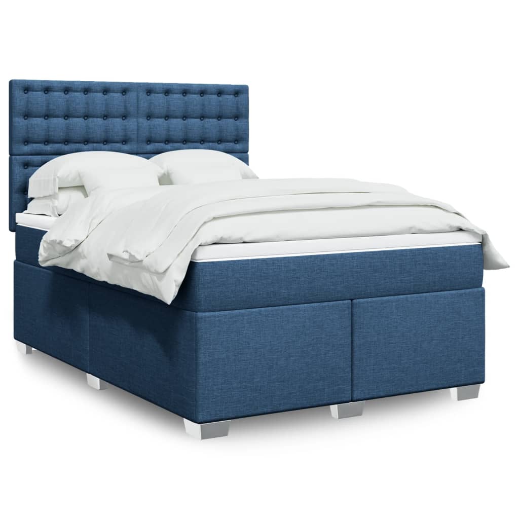 Giroletto a Molle con Materasso Blu 160x200 cm in Tessuto | homemem39