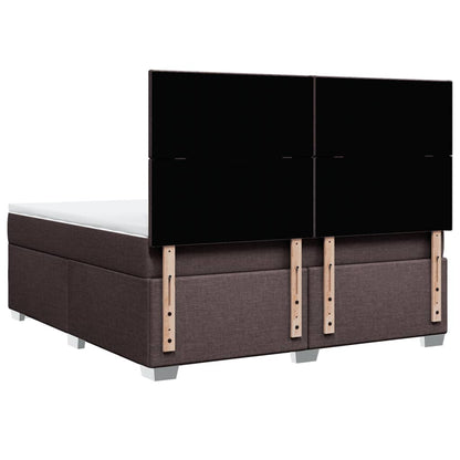 Giroletto a Molle con Materasso Marrone Scuro 180x200cm Tessuto | homemem39