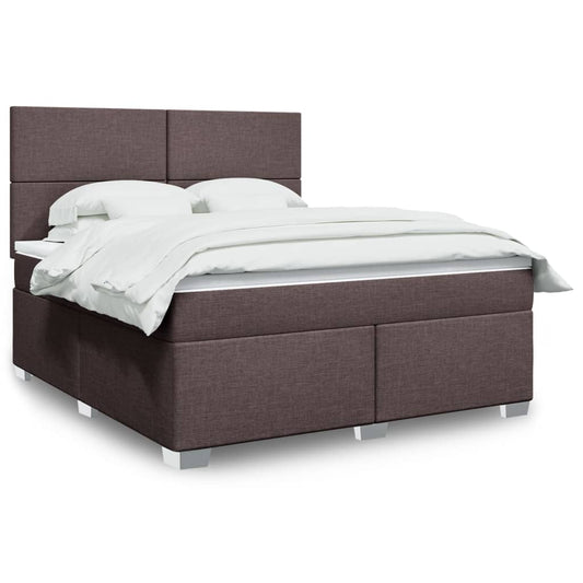 Giroletto a Molle con Materasso Marrone Scuro 180x200cm Tessuto | homemem39