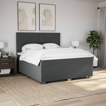 Giroletto a Molle con Materasso Grigio Scuro 180x200 cm Tessuto - homemem39