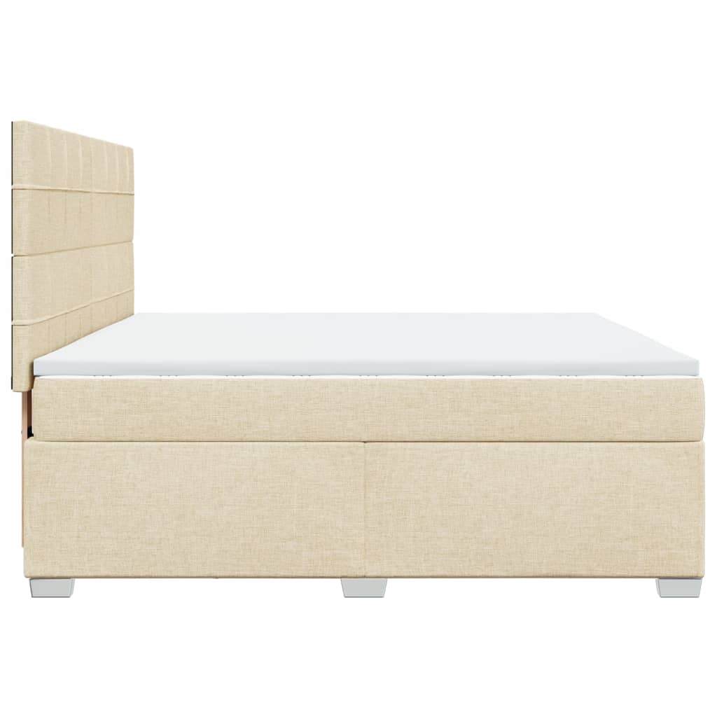 Giroletto a Molle con Materasso Crema 180x200 cm in Tessuto | homemem39