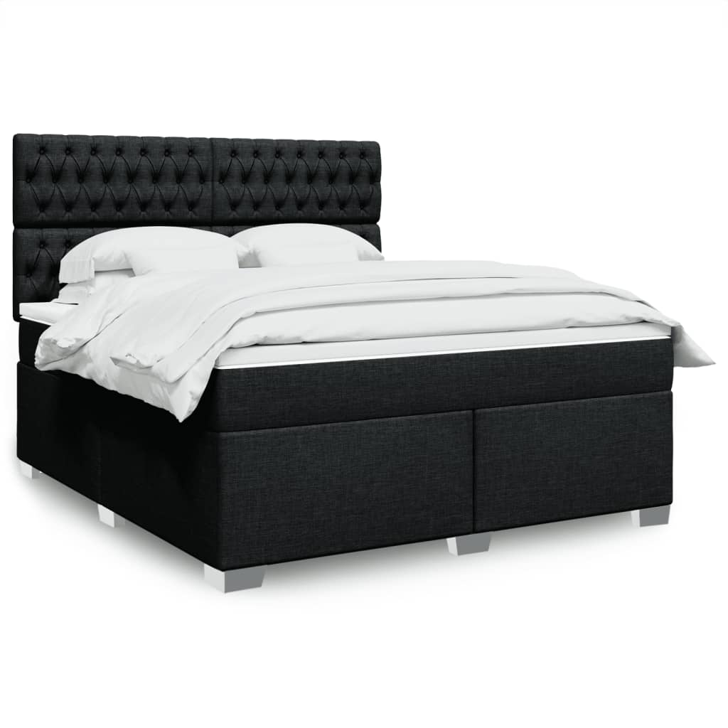 Giroletto a Molle con Materasso Nero 180x200 cm in Tessuto | homemem39