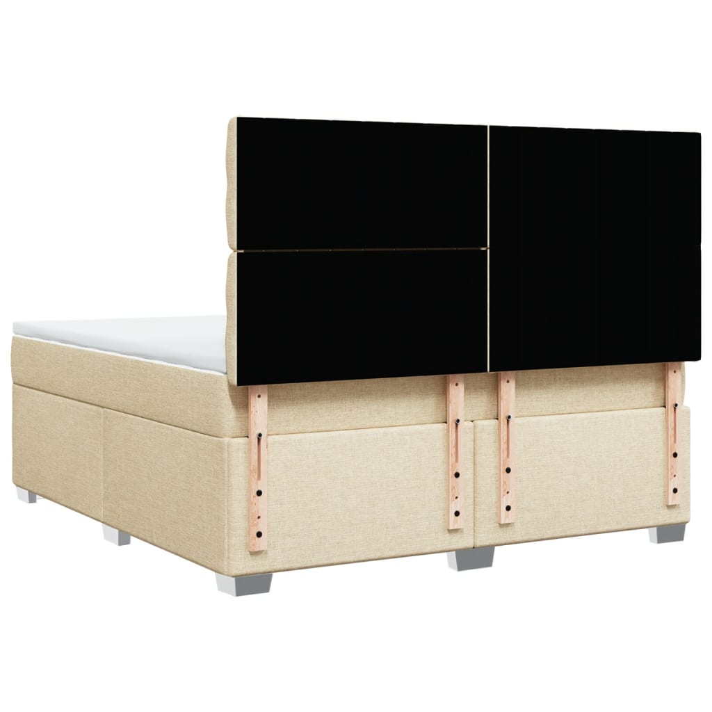 Giroletto a Molle con Materasso Crema 180x200 cm in Tessuto | homemem39