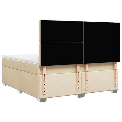 Giroletto a Molle con Materasso Crema 180x200 cm in Tessuto | homemem39
