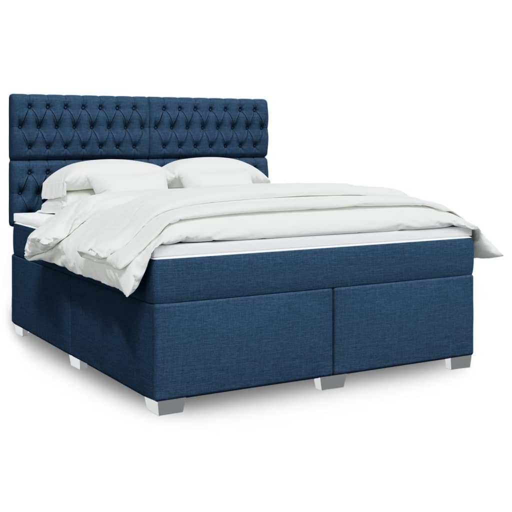 Giroletto a Molle con Materasso Blu 180x200 cm in Tessuto | homemem39