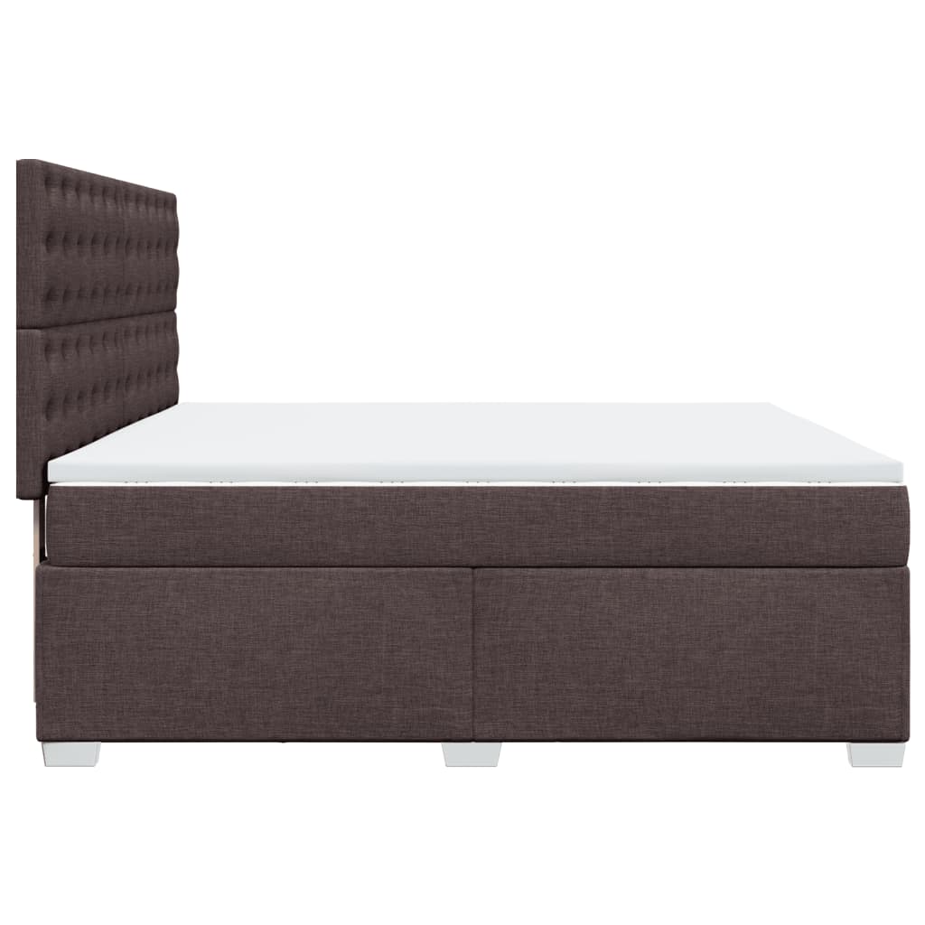 Giroletto a Molle con Materasso Marrone Scuro 180x200cm Tessuto | homemem39