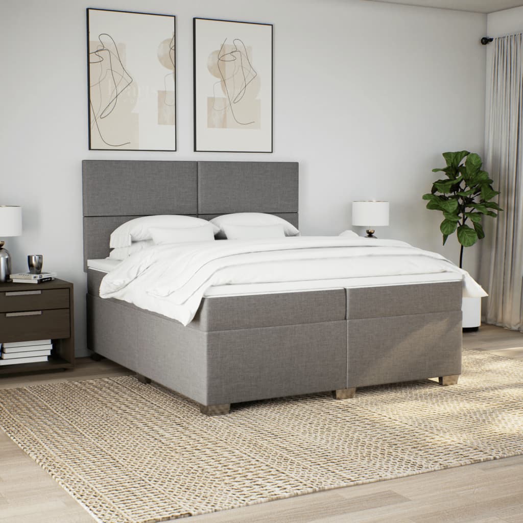 Giroletto a Molle con Materasso Tortora 200x200 cm in Tessuto | homemem39