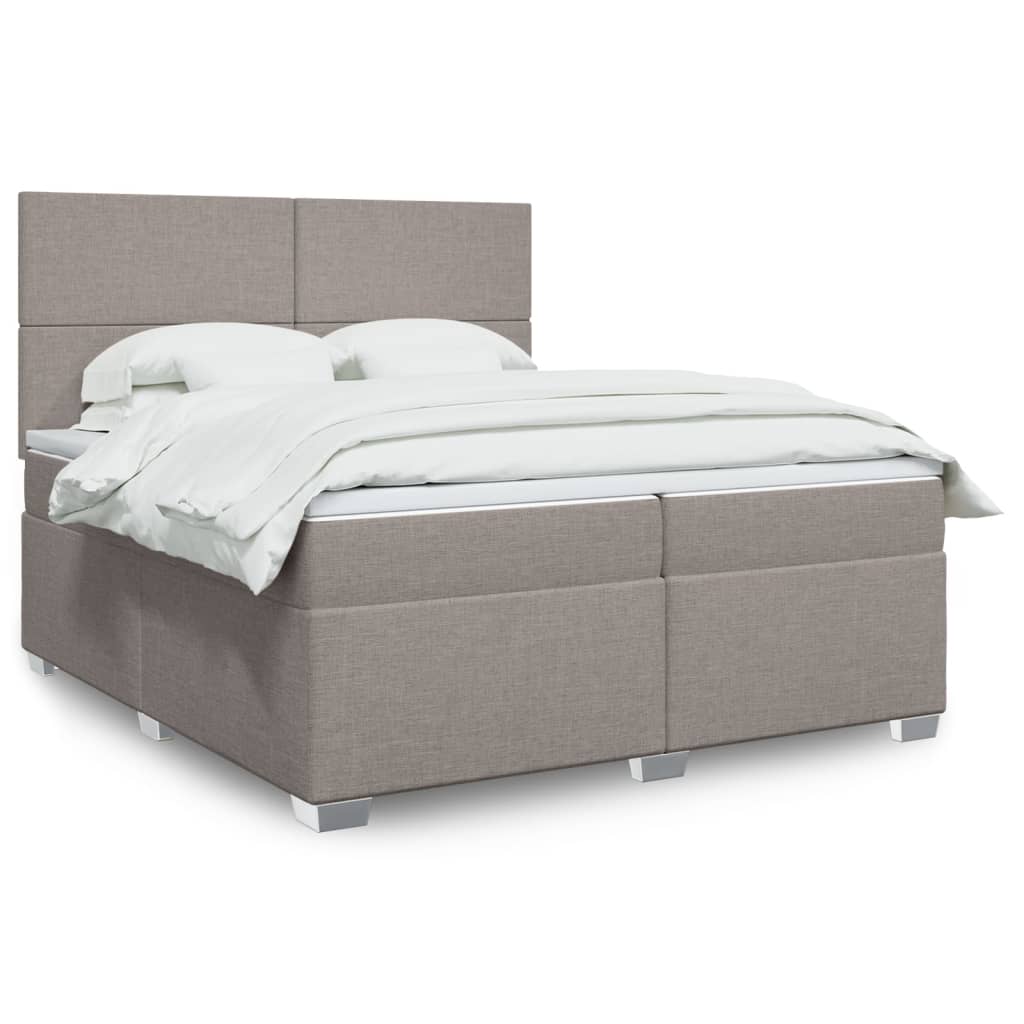 Giroletto a Molle con Materasso Tortora 200x200 cm in Tessuto | homemem39