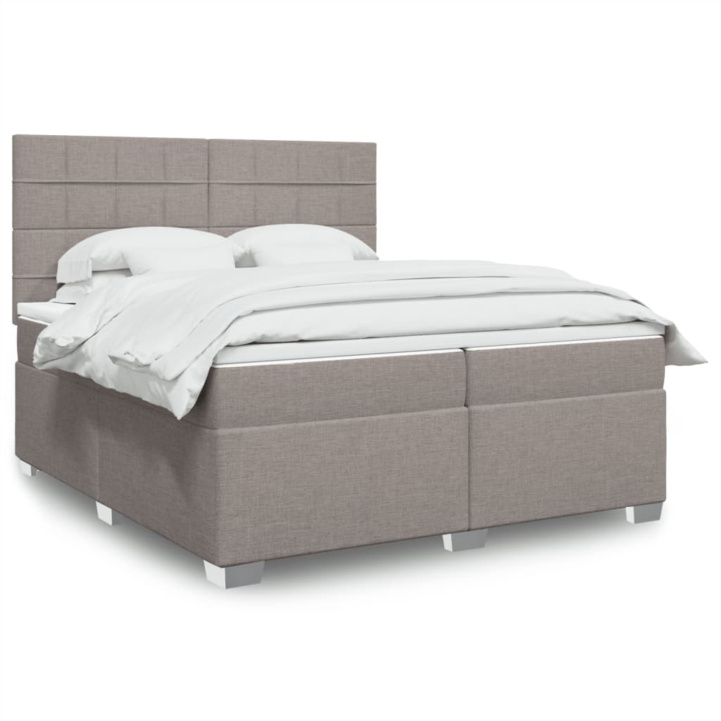 Giroletto a Molle con Materasso Tortora 200x200 cm in Tessuto | homemem39