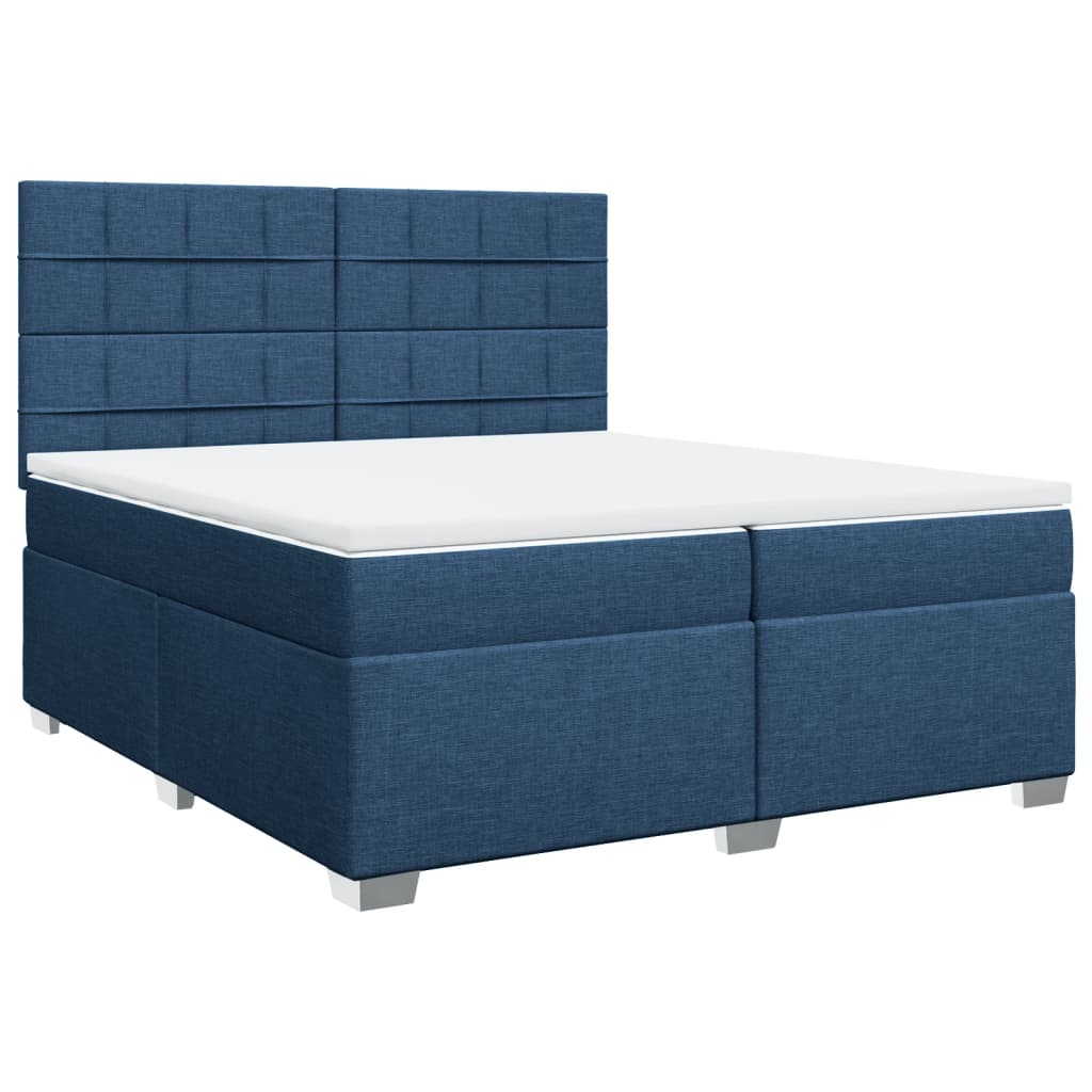 Giroletto a Molle con Materasso Blu 200x200 cm in Tessuto | homemem39