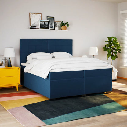 Giroletto a Molle con Materasso Blu 200x200 cm in Tessuto | homemem39