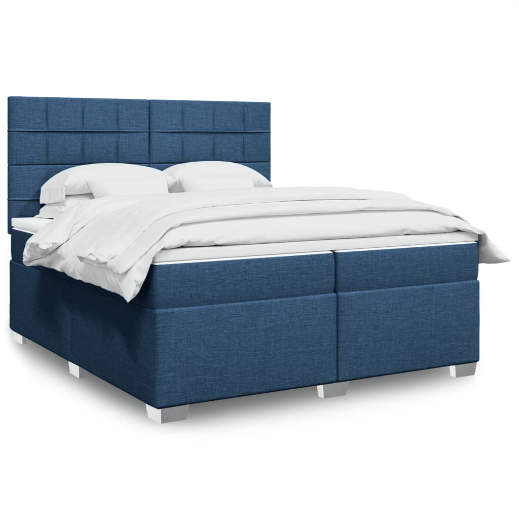 Giroletto a Molle con Materasso Blu 200x200 cm in Tessuto | homemem39