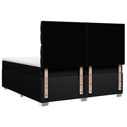 Giroletto a Molle con Materasso Nero 200x200 cm in Tessuto - homemem39