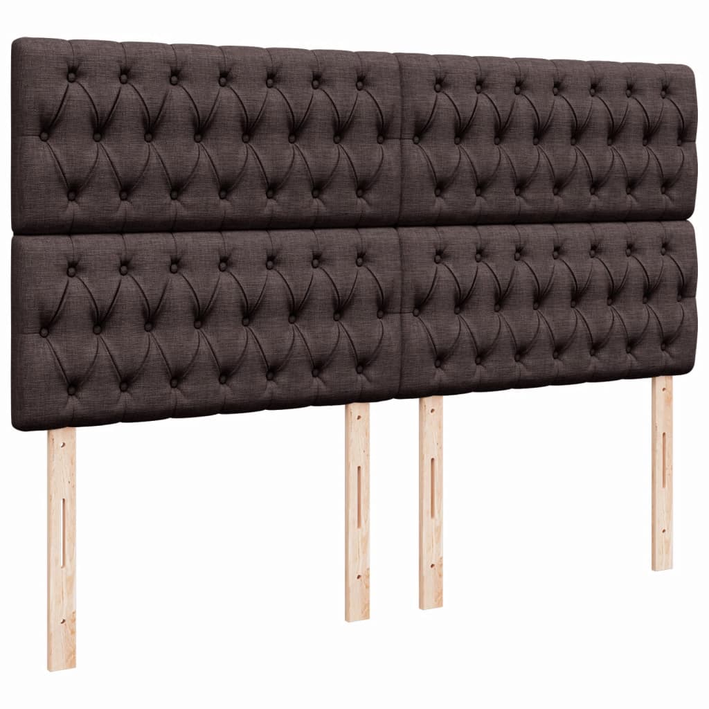 Giroletto a Molle con Materasso Marrone Scuro 200x200cm Tessuto | homemem39