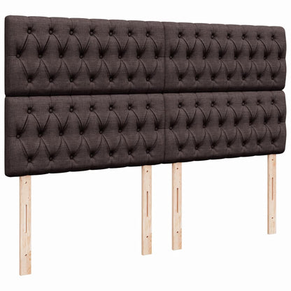 Giroletto a Molle con Materasso Marrone Scuro 200x200cm Tessuto | homemem39