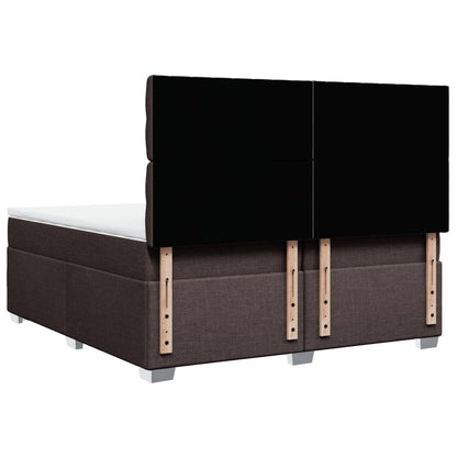 Giroletto a Molle con Materasso Marrone Scuro 200x200cm Tessuto | homemem39