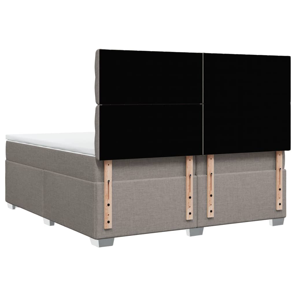 Giroletto a Molle con Materasso Tortora 200x200 cm in Tessuto | homemem39