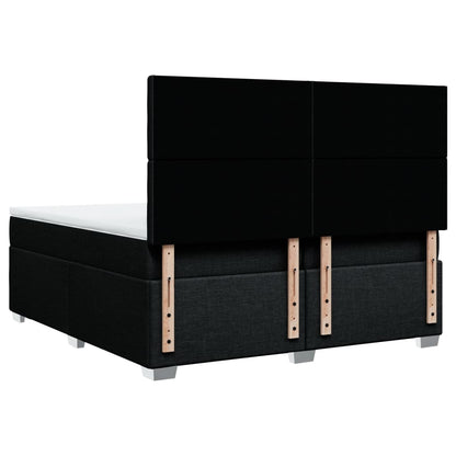 Giroletto a Molle con Materasso Nero 200x200 cm in Tessuto - homemem39