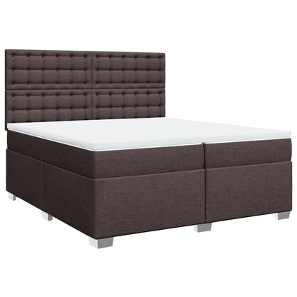 Giroletto a Molle con Materasso Marrone Scuro 200x200cm Tessuto | homemem39