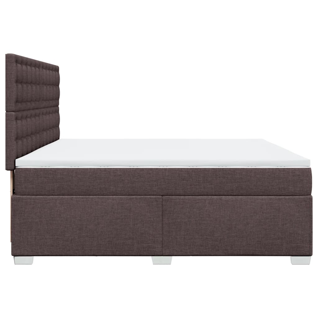 Giroletto a Molle con Materasso Marrone Scuro 200x200cm Tessuto | homemem39