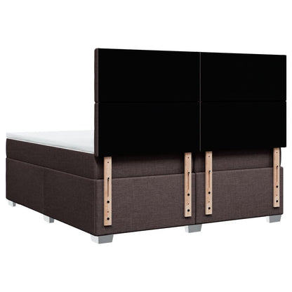 Giroletto a Molle con Materasso Marrone Scuro 200x200cm Tessuto | homemem39