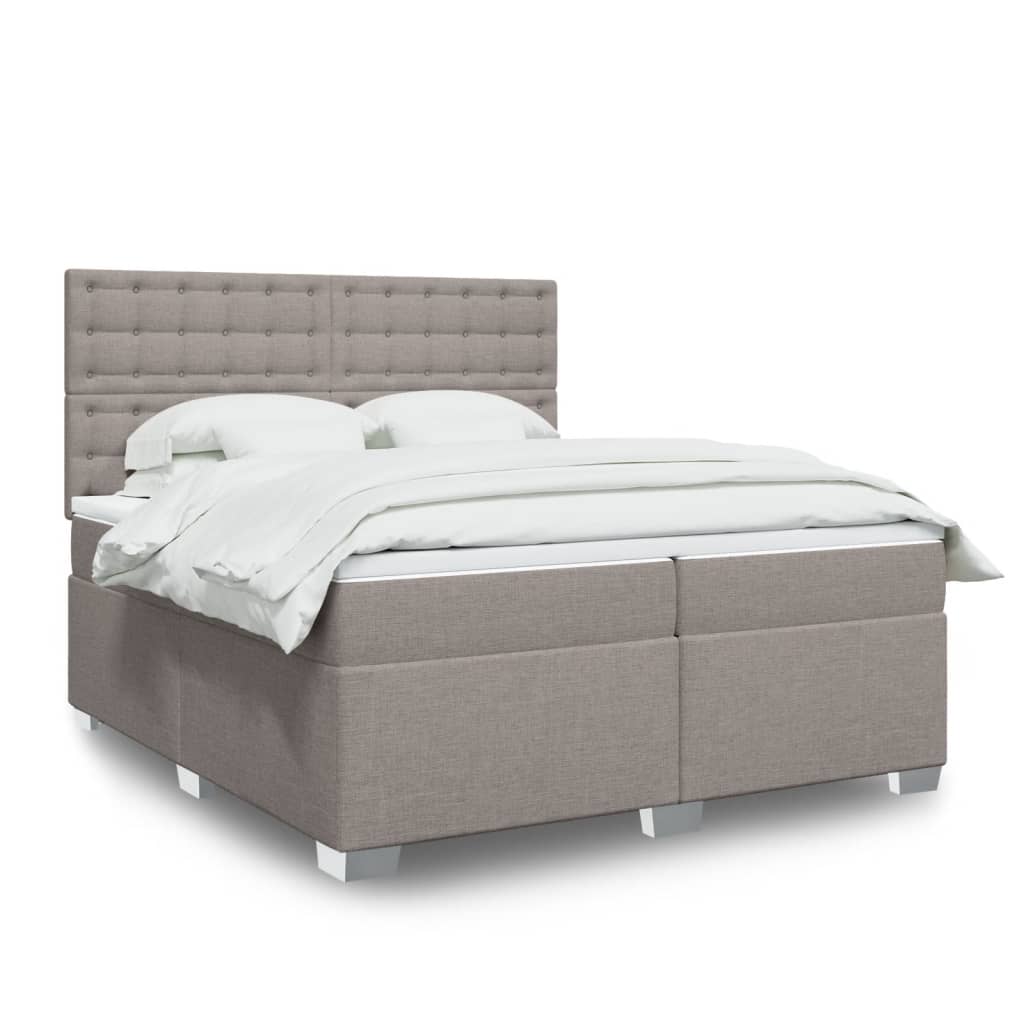 Giroletto a Molle con Materasso Tortora 200x200 cm in Tessuto | homemem39