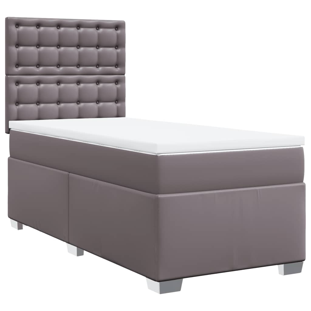 Giroletto a Molle con Materasso Grigio 90x190 cm in Similpelle | homemem39
